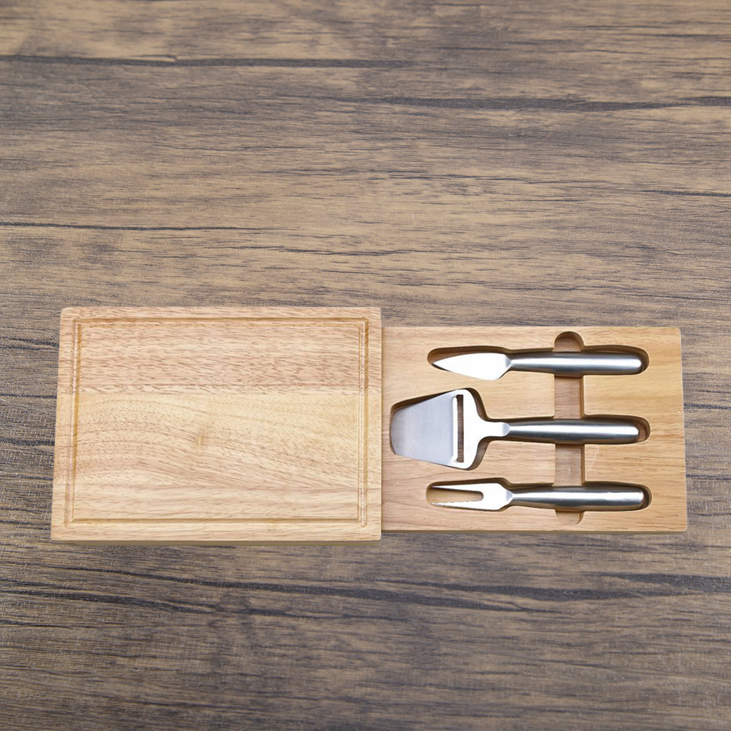 Tabla de quesos rectangular con herramientas ocultas
