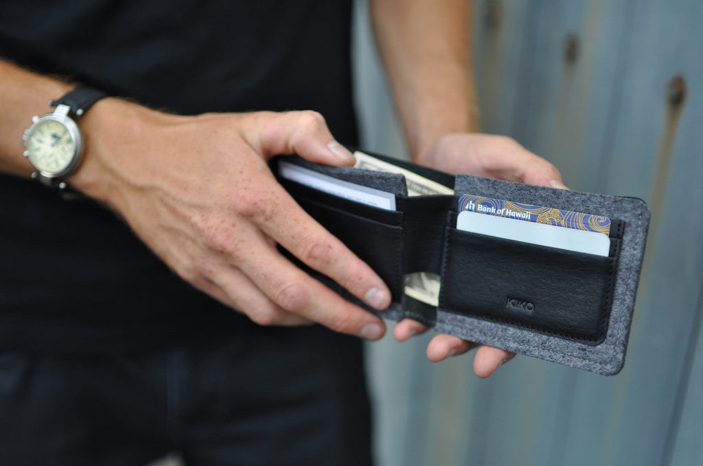 Cartera de doble textura