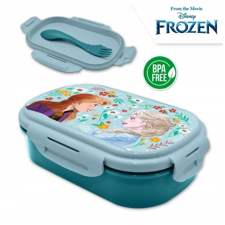 Kids Euroswan Śniadaniówka + sztućce, 21x14x6cm Kraina Lodu Frozen FR50014 Kids Euroswan (FR50014)