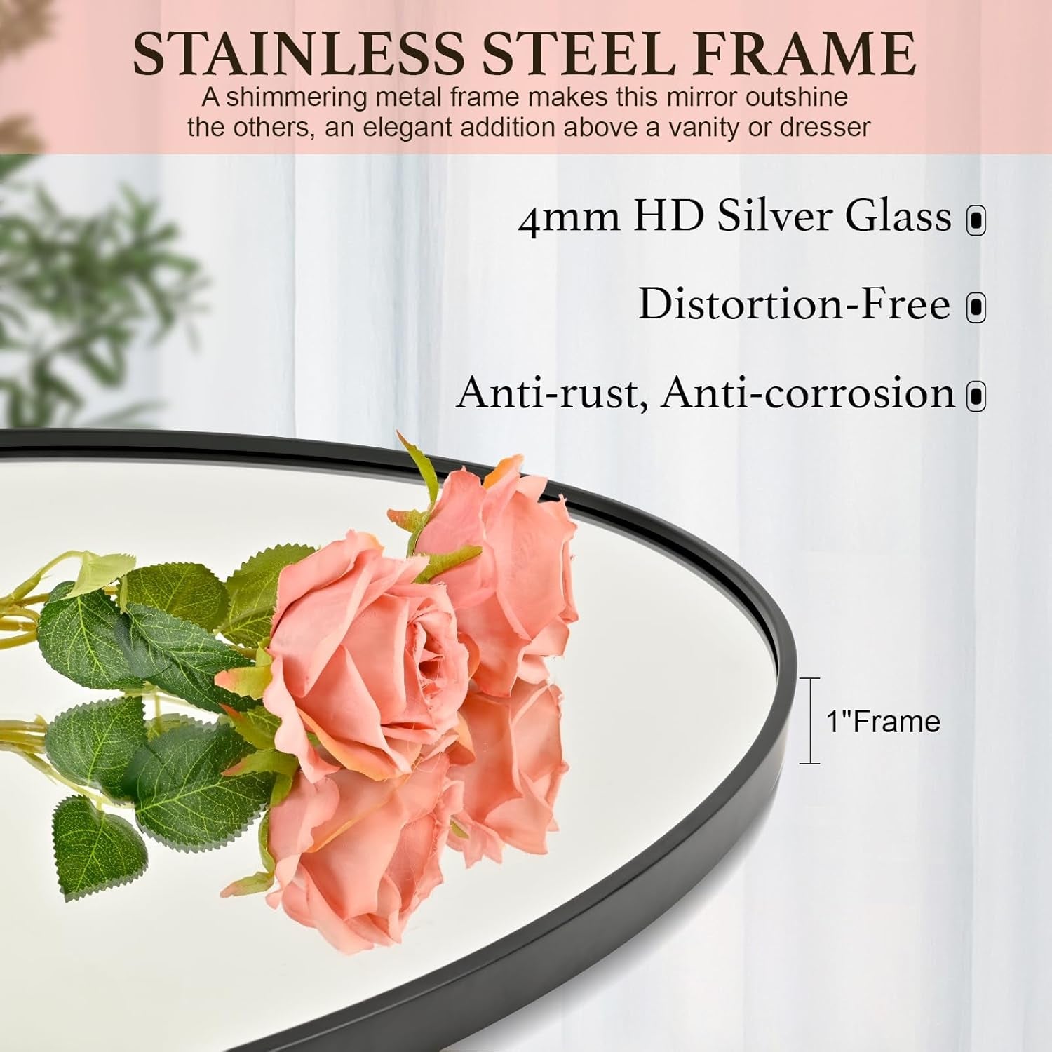 Oval Mirror 20x30 Black Bathroom Vanity Wall Mount