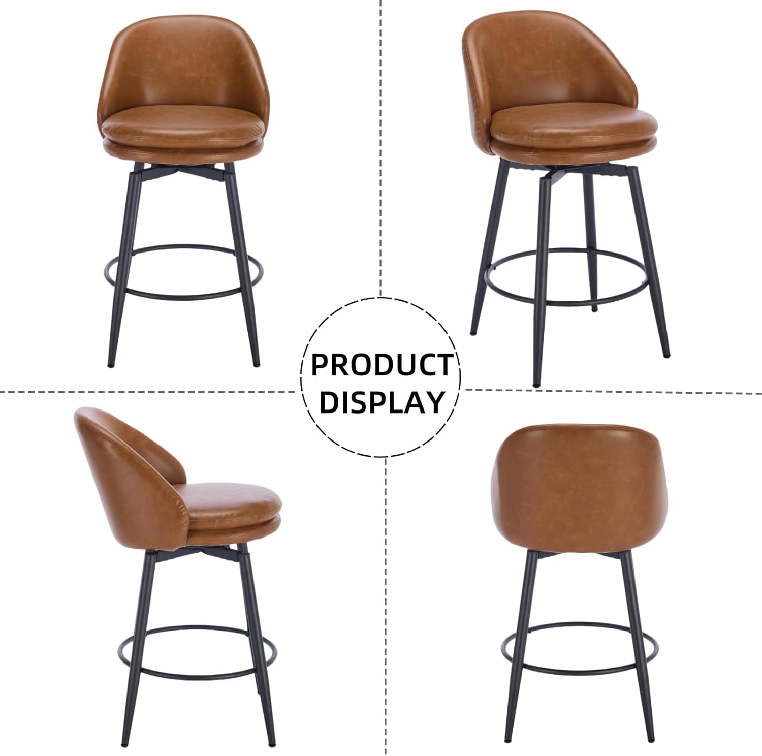 Juego de dos taburetes de bar giratorios modernos para cocina