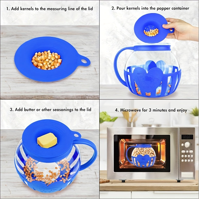 Máquina para hacer palomitas de maíz en microondas de vidrio de un cuarto de galón