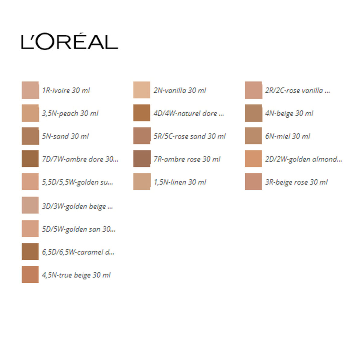 Flüssige Make-up-Basis Accord Parfait L'Oreal Make-up (30 ml) (30 ml)