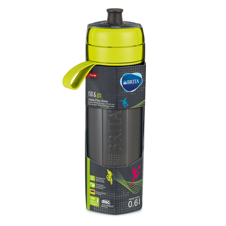 Brita Fill&Go Active Sport 600 ml Plastik Czarny, Limonka (FILL&GO ACTIVE 600ML LIME)