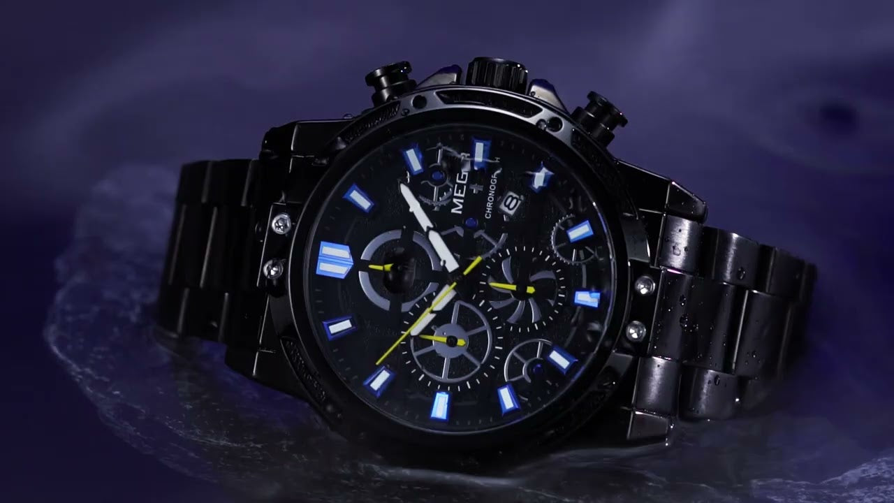 MEGIR Luxury Business Quartz Watches for Mens Stainless Steel Strap Men Casual Wristwatches Waterproof Man Clock Chronograph