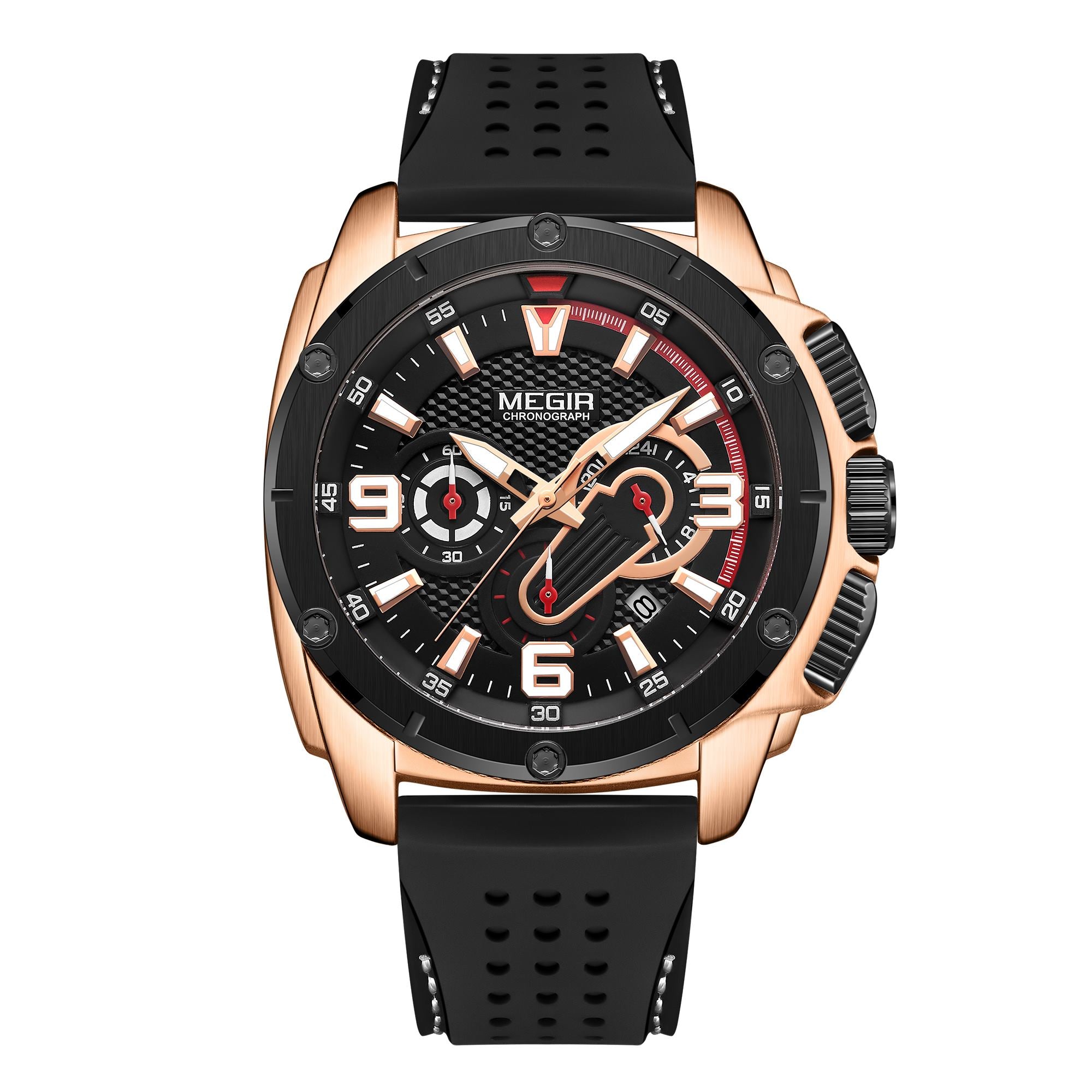 MEGIR Mens Watches Top Brand Luxury Silicone Sports Military Watch Waterproof Quartz Clock Men Chronograph Man Wristwatch 2147