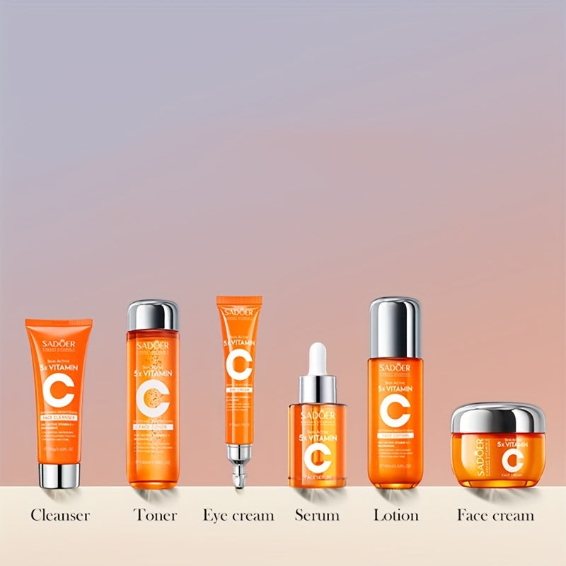 Set de cuidado facial hidratante con vitamina C (5 en 1)