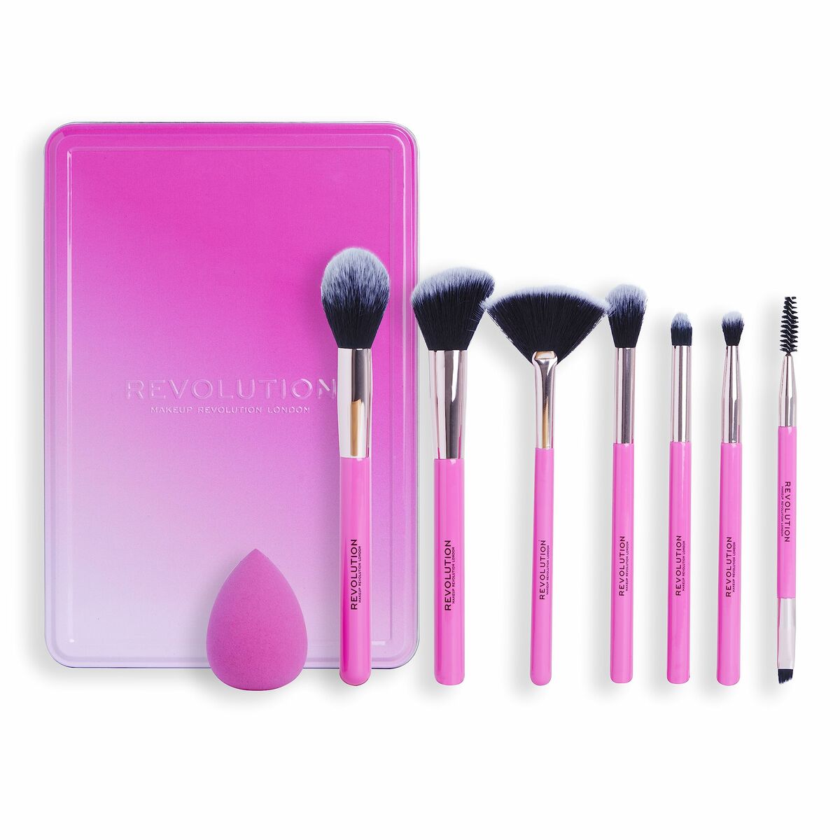 Revolution Make Up The Brush Edit Pink 8-teiliges Make-up-Pinselset