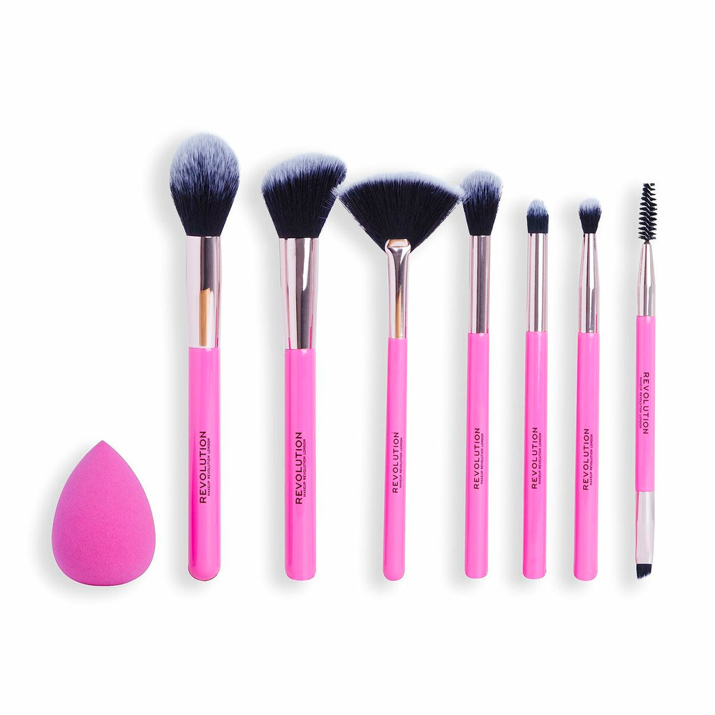 Revolution Make Up The Brush Edit Pink 8-teiliges Make-up-Pinselset