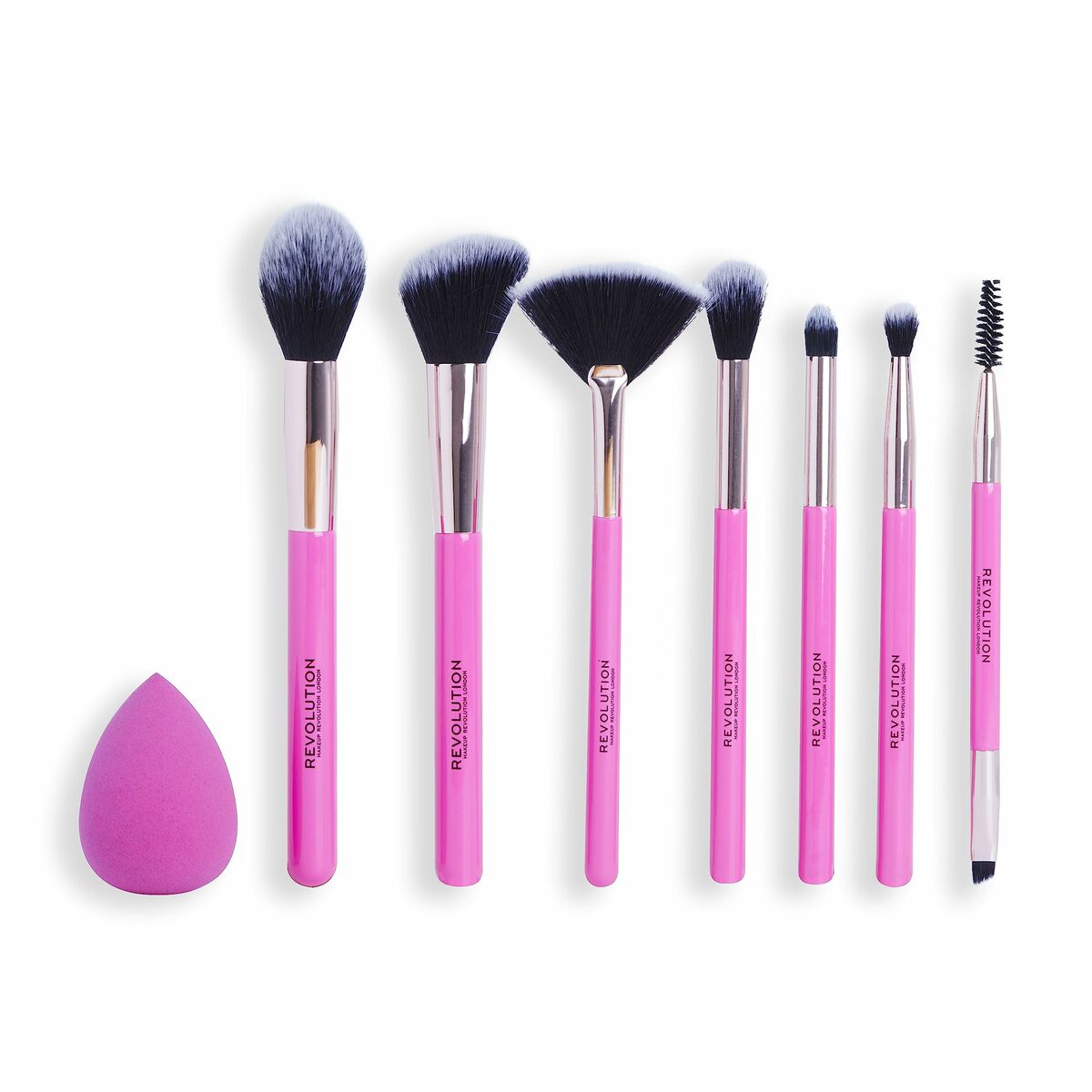 Revolution Make Up The Brush Edit Pink 8-teiliges Make-up-Pinselset