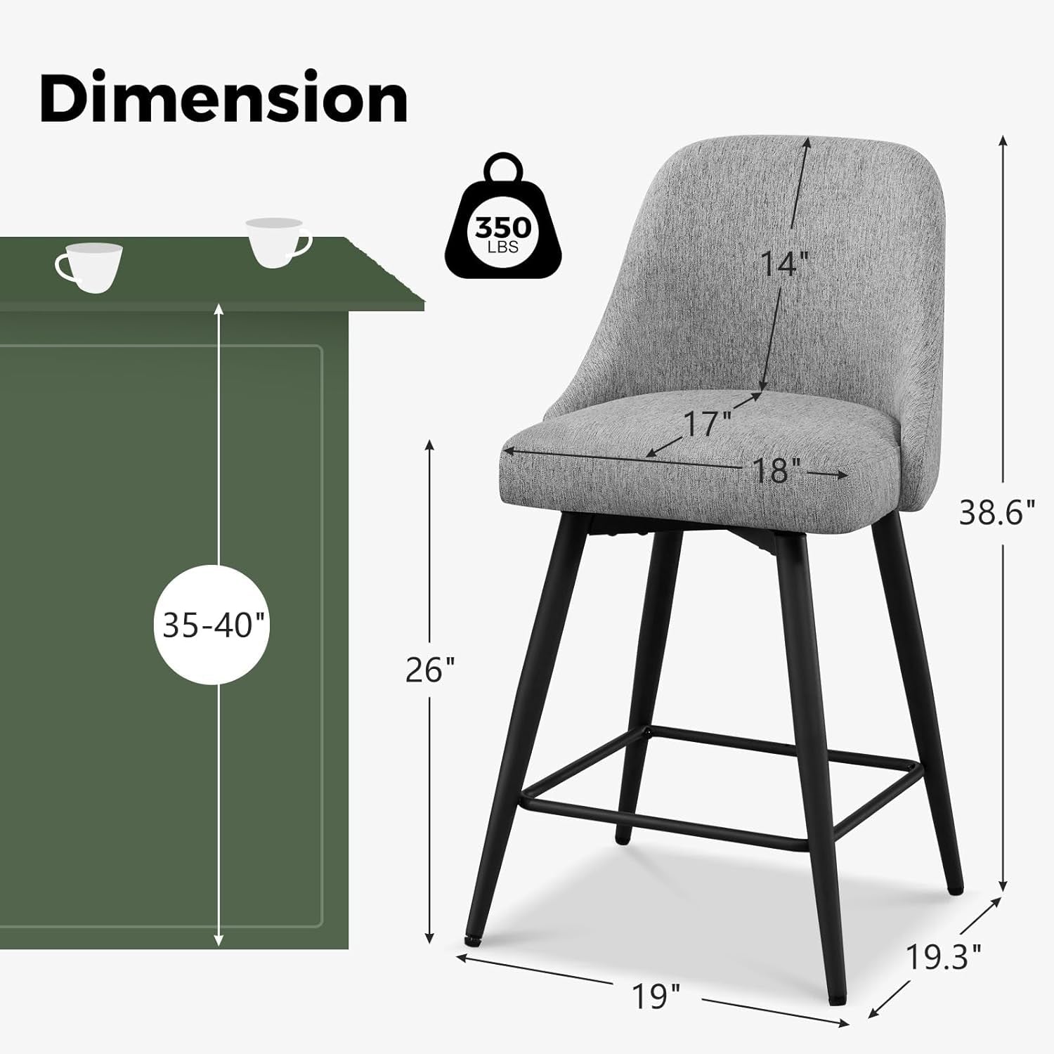 Cómodos taburetes giratorios para la barra de la cocina