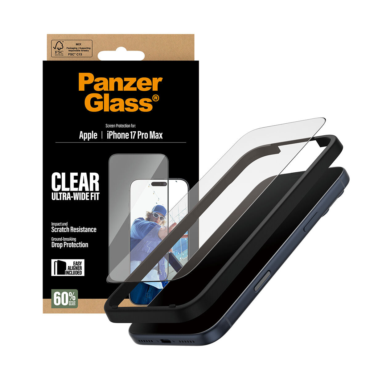 Protector de pantalla Panzer Glass PG66497 para Apple iPhone 17 Pro Max