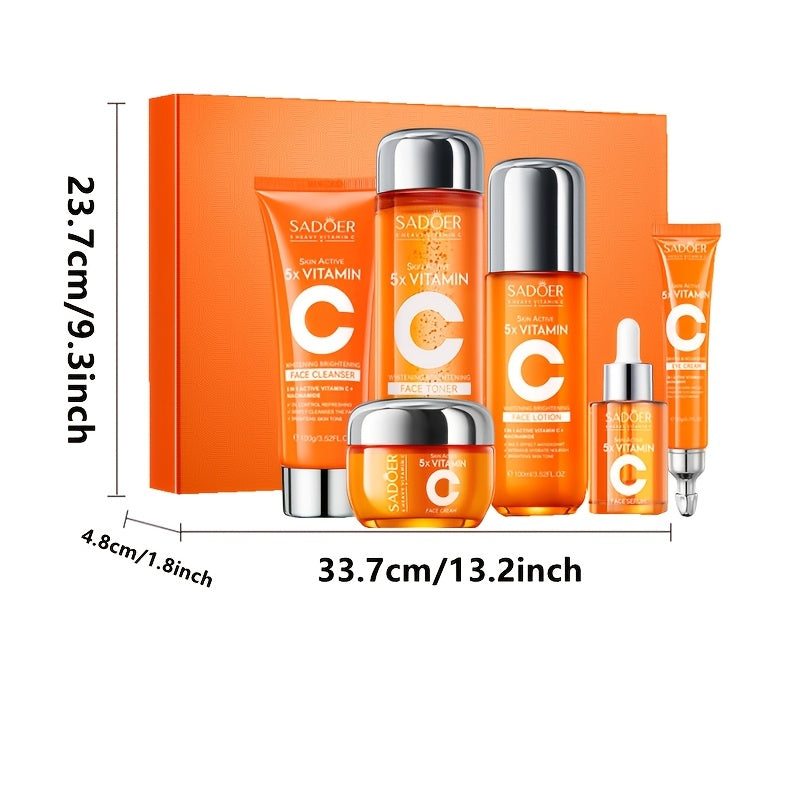 Set de cuidado facial hidratante con vitamina C (5 en 1)