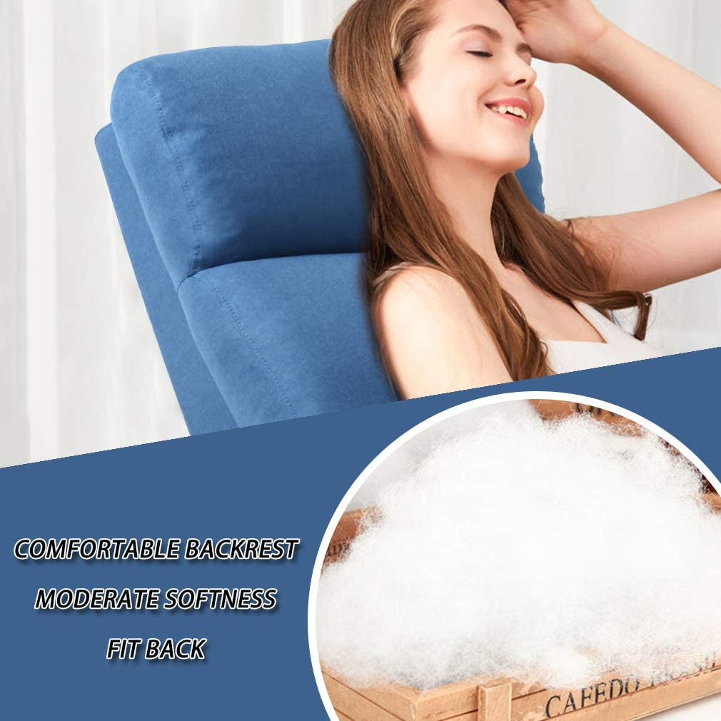 Sillón reclinable de tela azul para sala de estar y cine en casa