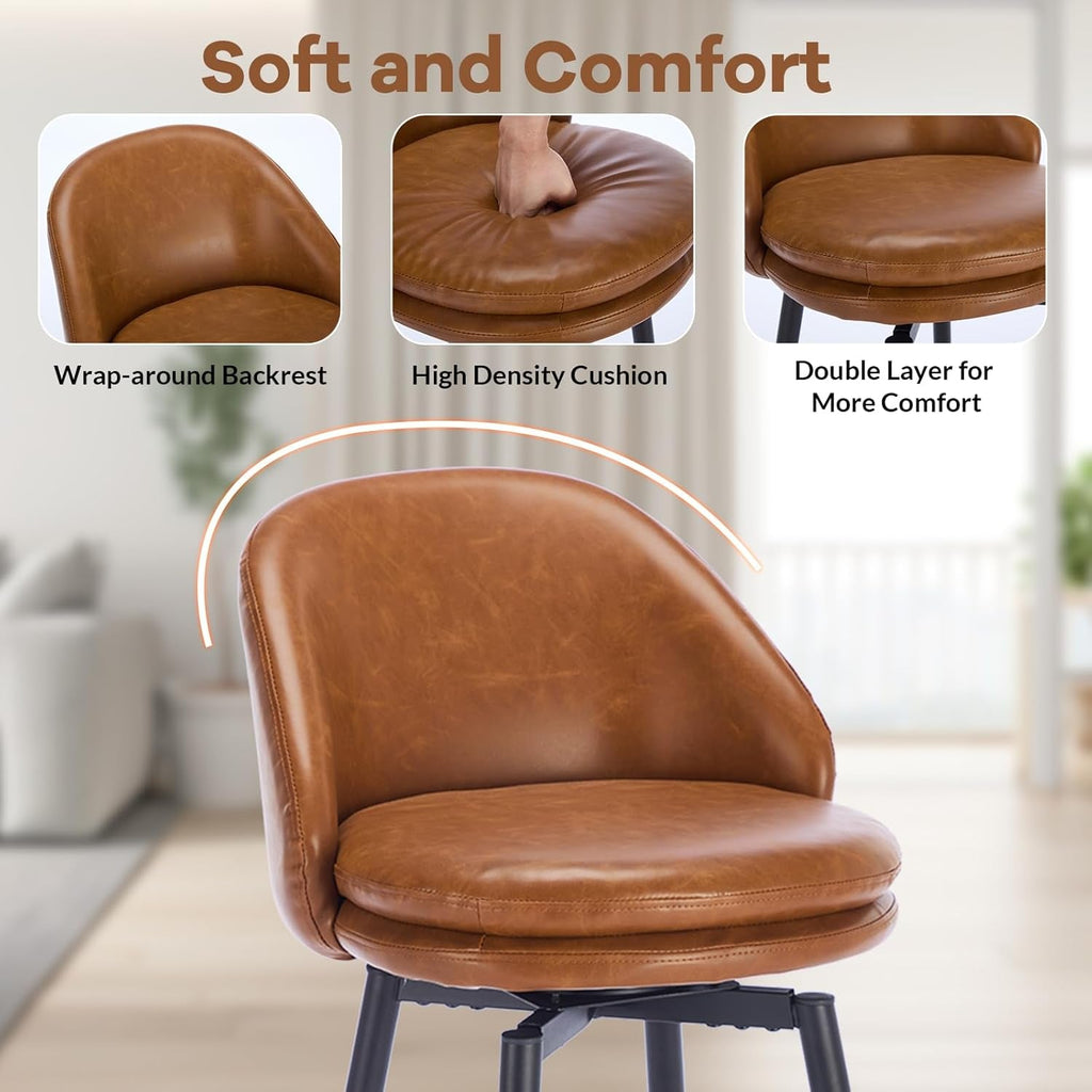 Juego de dos taburetes de bar giratorios modernos para cocina