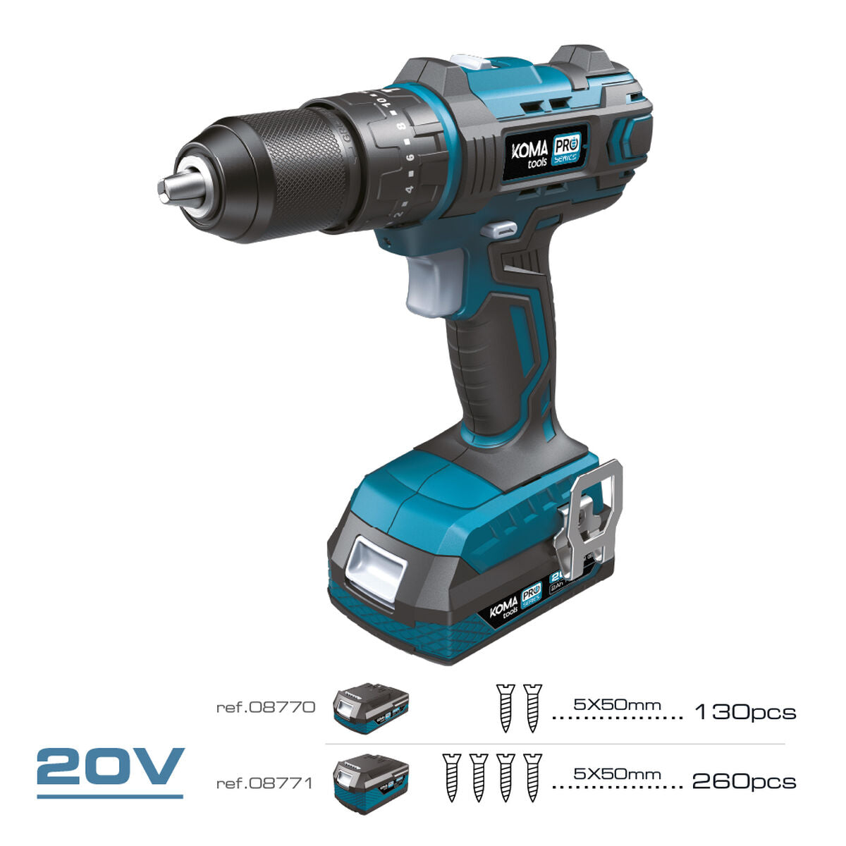 Juego de taladro y accesorios Koma Tools