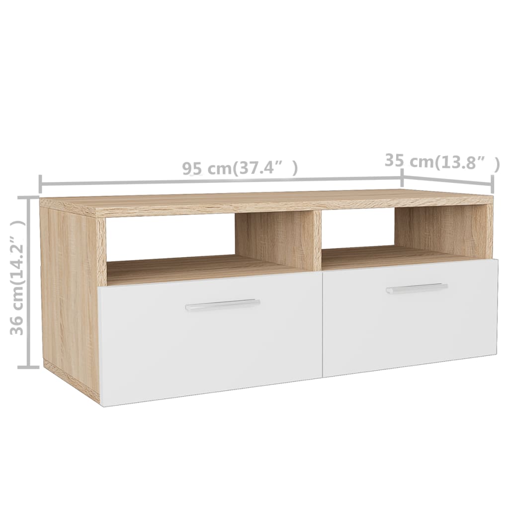 vidaXL TV Stand TV Console Sideboard TV Unit Media Unit 2 Pcs Engineered Wood