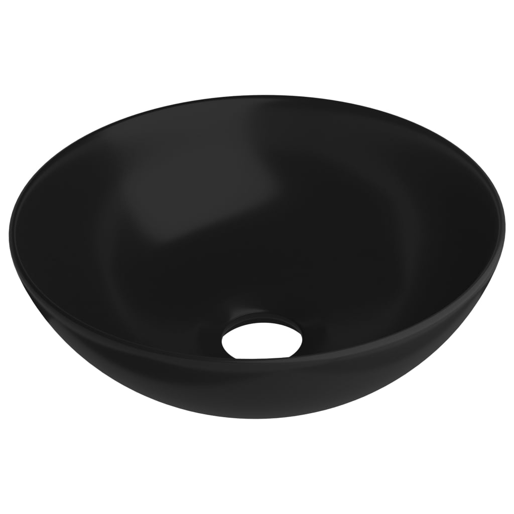 NNEVL Bathroom Sink Ceramic Matt Black Round