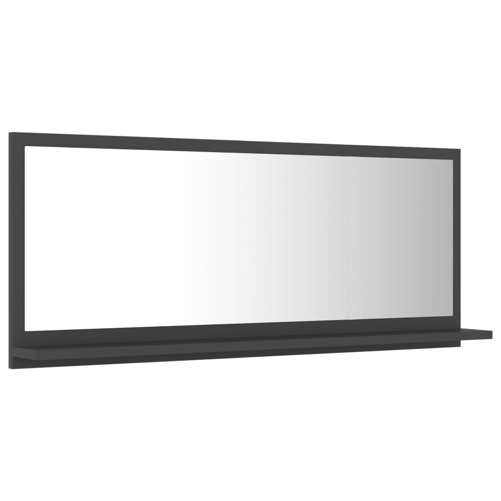 NNEVL Bathroom Mirror Grey 90cm Chipboard