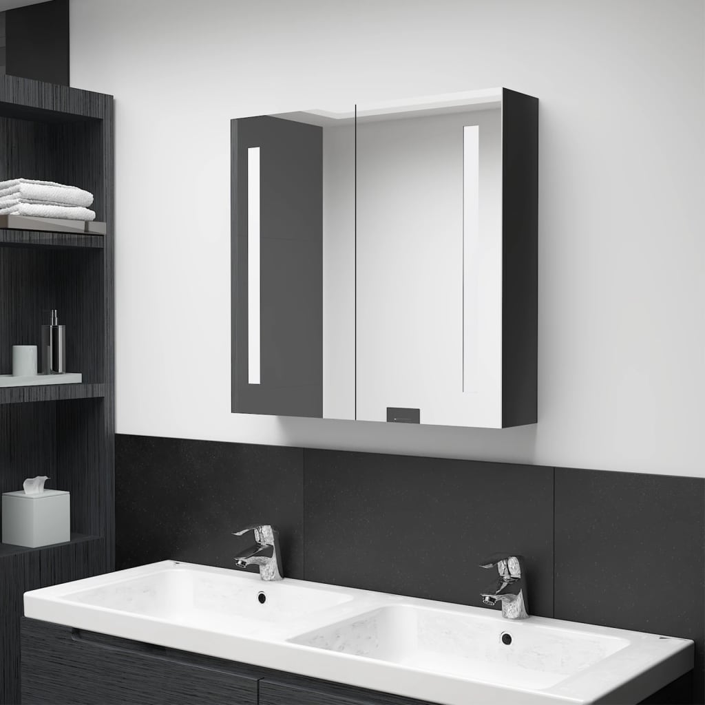 vidaXL Bathroom Cabinet Mirrored Bathroom Vanity Wall Mounted Medicine Cabinet