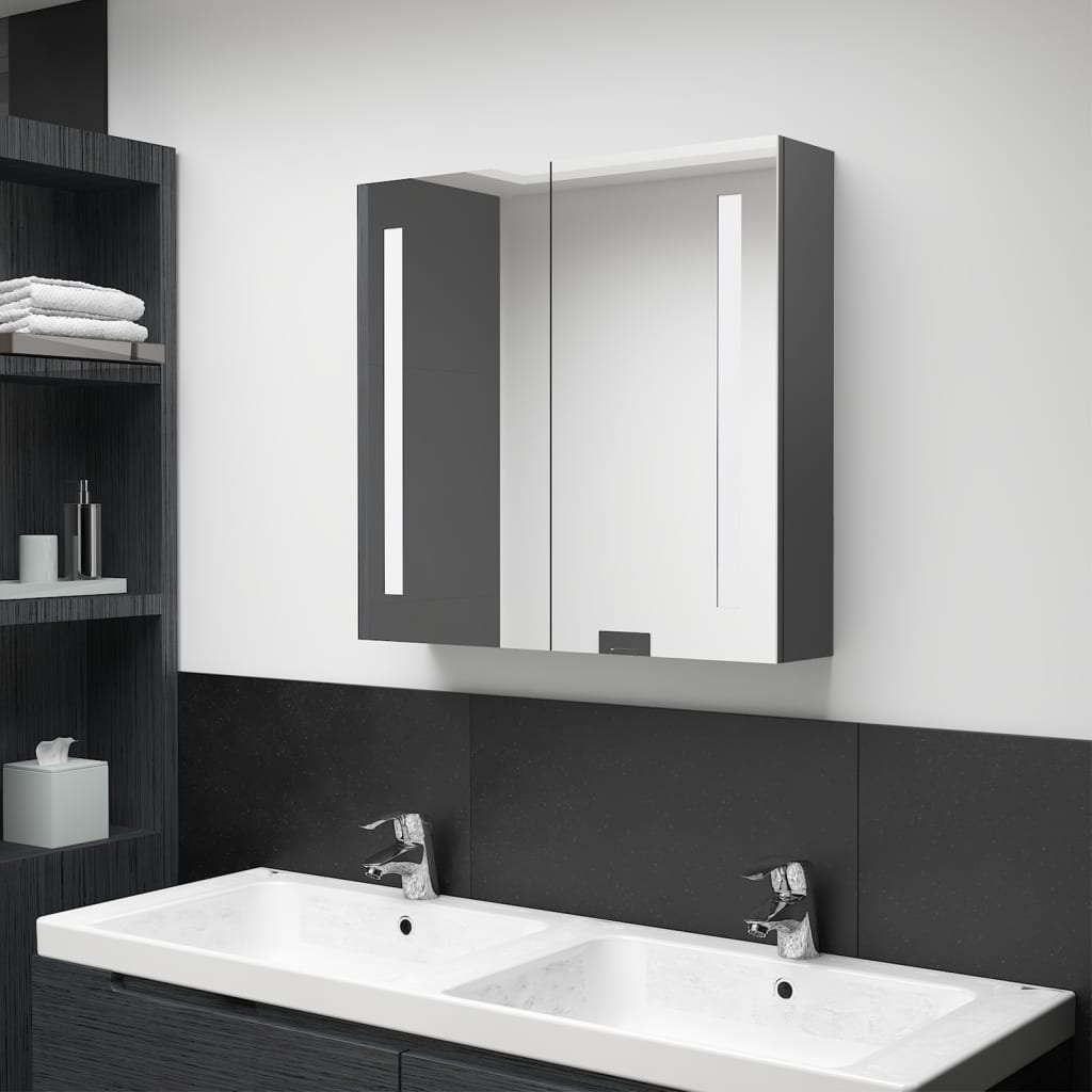 vidaXL Bathroom Cabinet Mirrored Bathroom Vanity Wall Mounted Medicine Cabinet