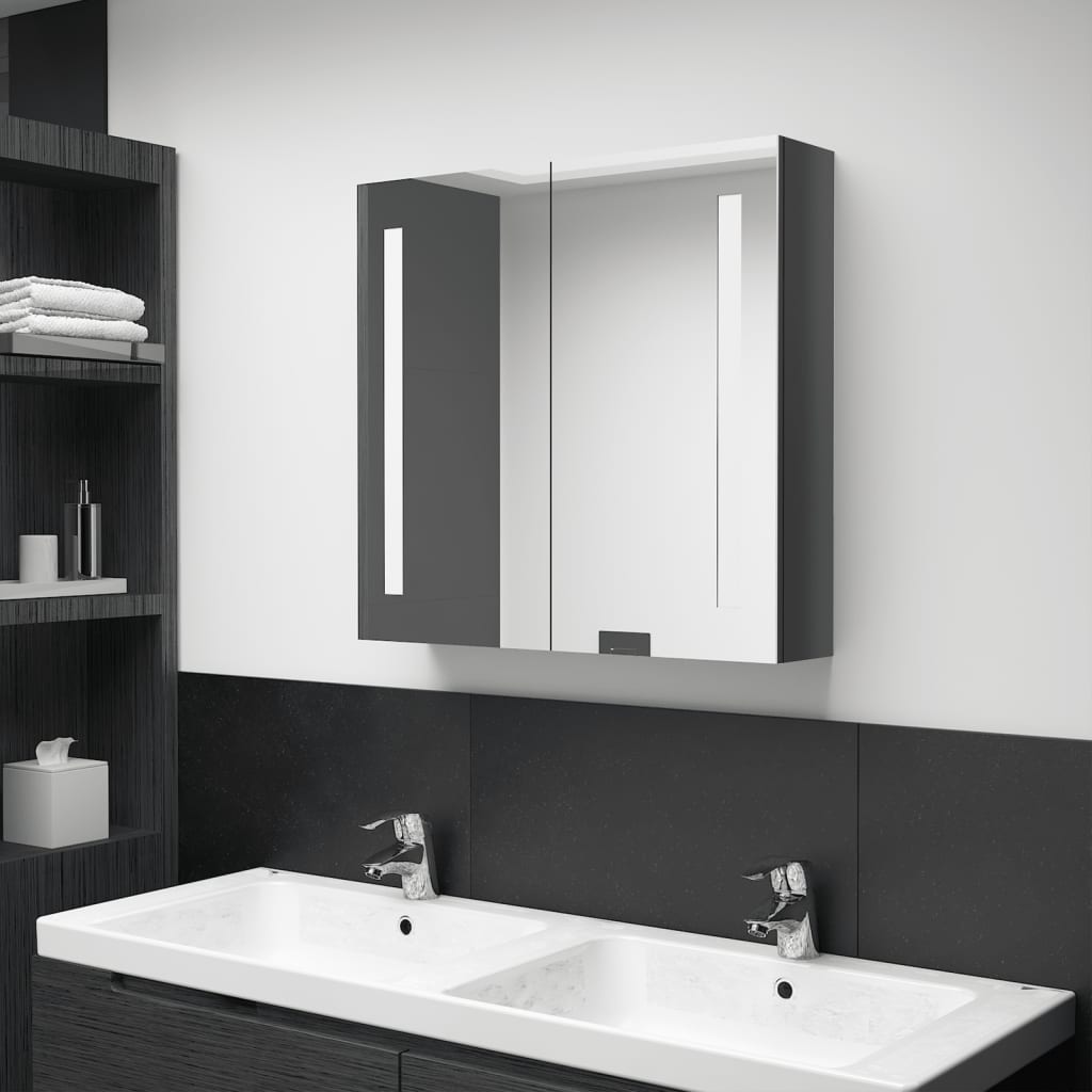 vidaXL Bathroom Cabinet Mirrored Bathroom Vanity Wall Mounted Medicine Cabinet