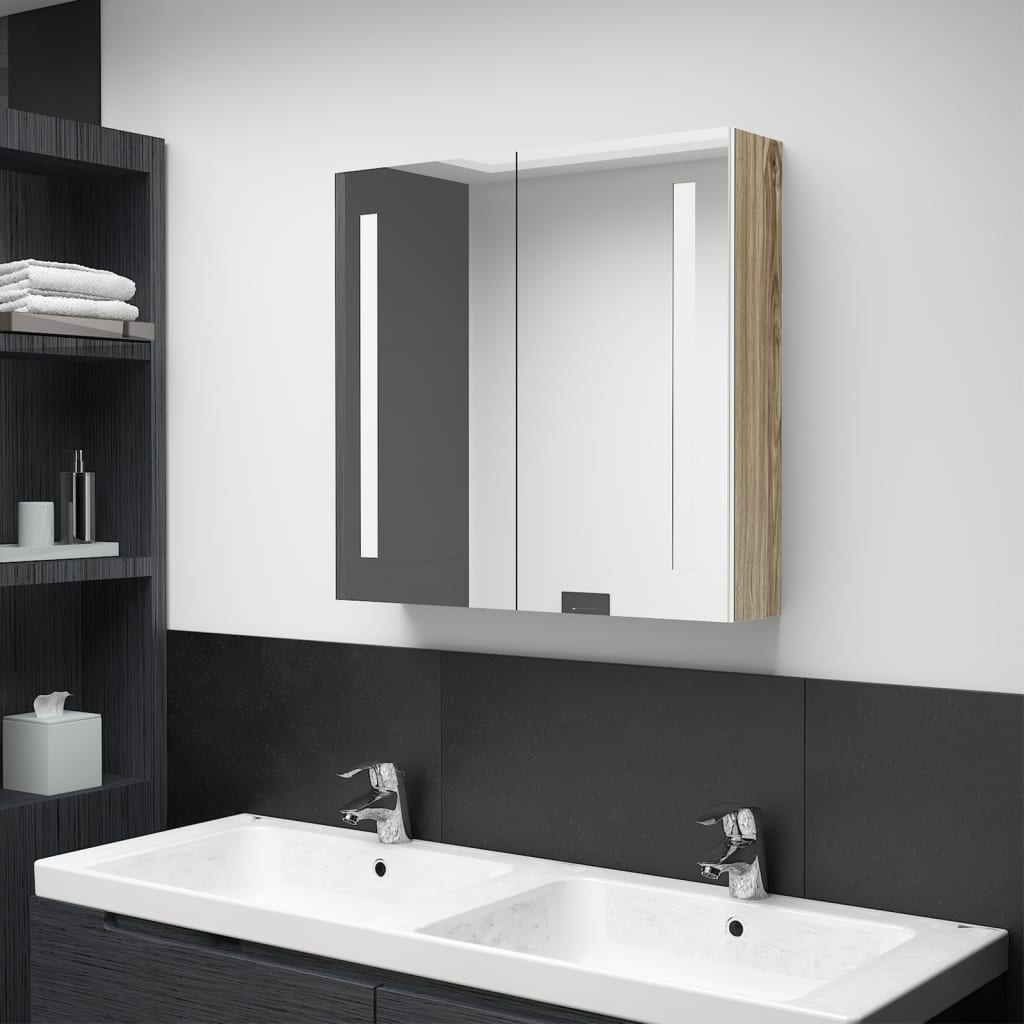 vidaXL Bathroom Cabinet Mirrored Bathroom Vanity Wall Mounted Medicine Cabinet