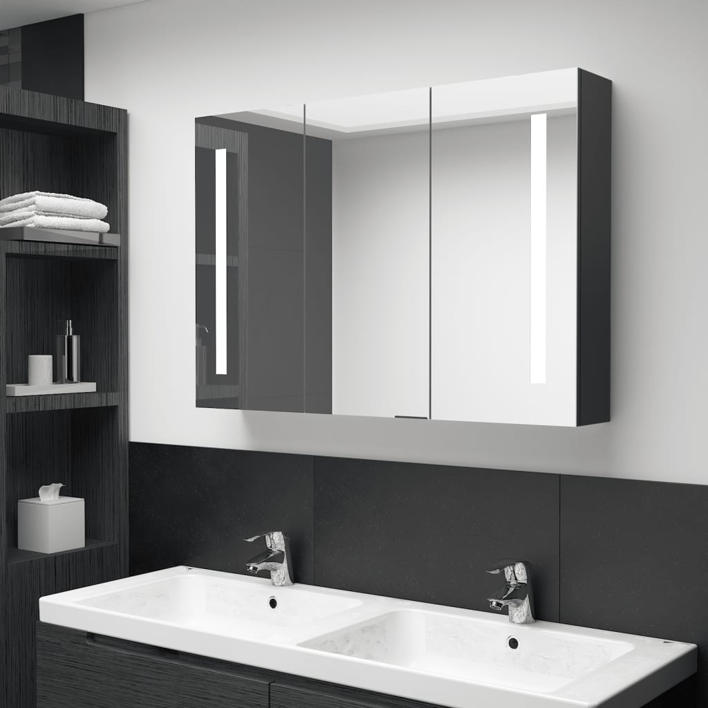 vidaXL Bathroom Cabinet Mirrored Bathroom Vanity Wall Mounted Medicine Cabinet