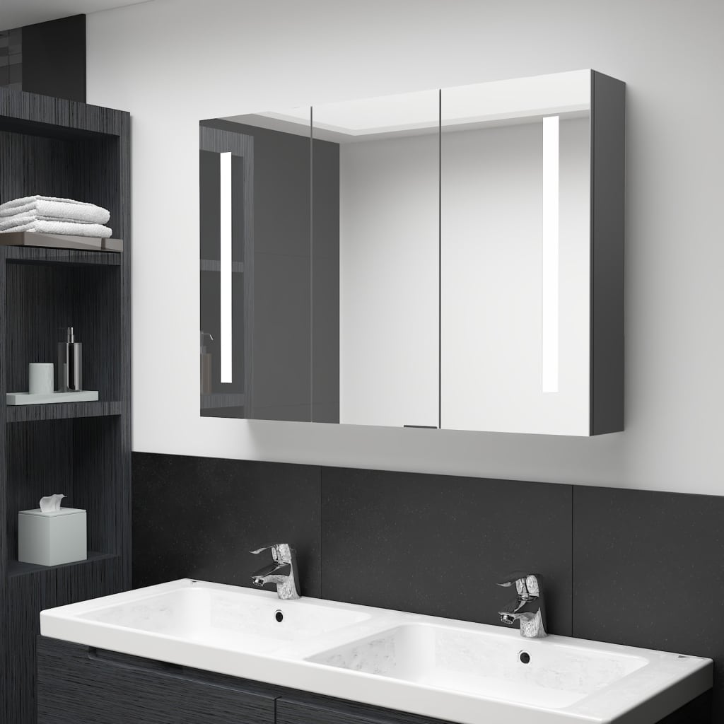 vidaXL Bathroom Cabinet Mirrored Bathroom Vanity Wall Mounted Medicine Cabinet