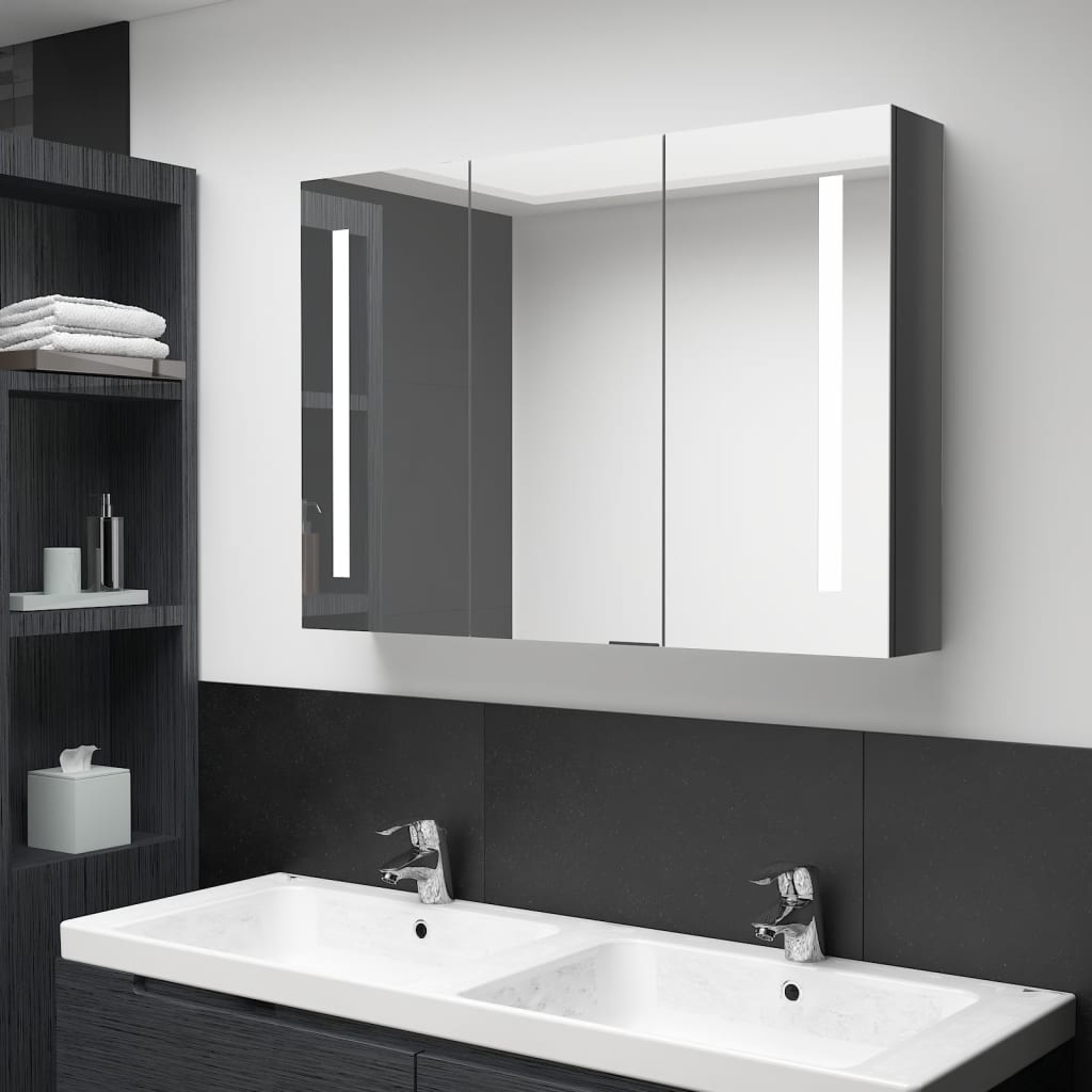 vidaXL Bathroom Cabinet Mirrored Bathroom Vanity Wall Mounted Medicine Cabinet