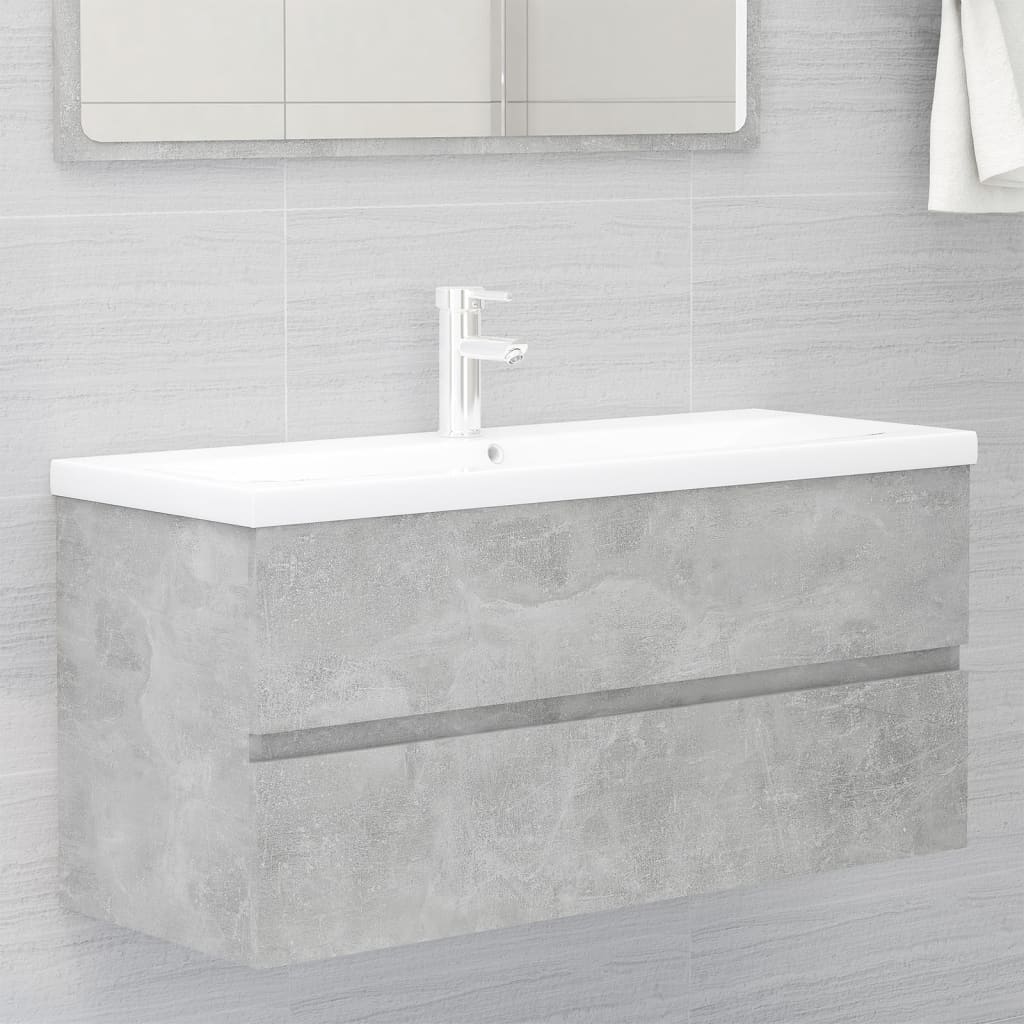 NNEVL Bathroom Furniture Set Concrete Grey Chipboard