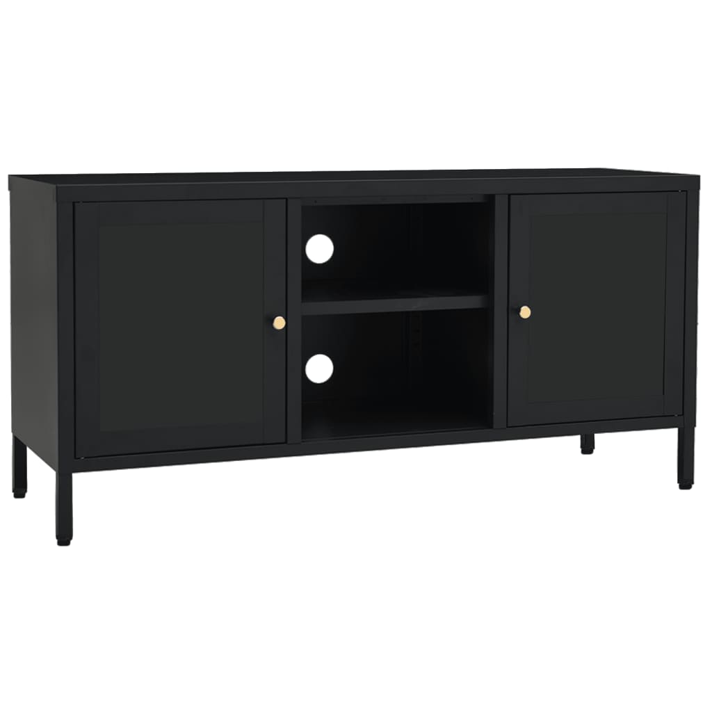 vidaXL TV Stand TV Console Sideboard TV Unit Home Media Unit Steel and Glass