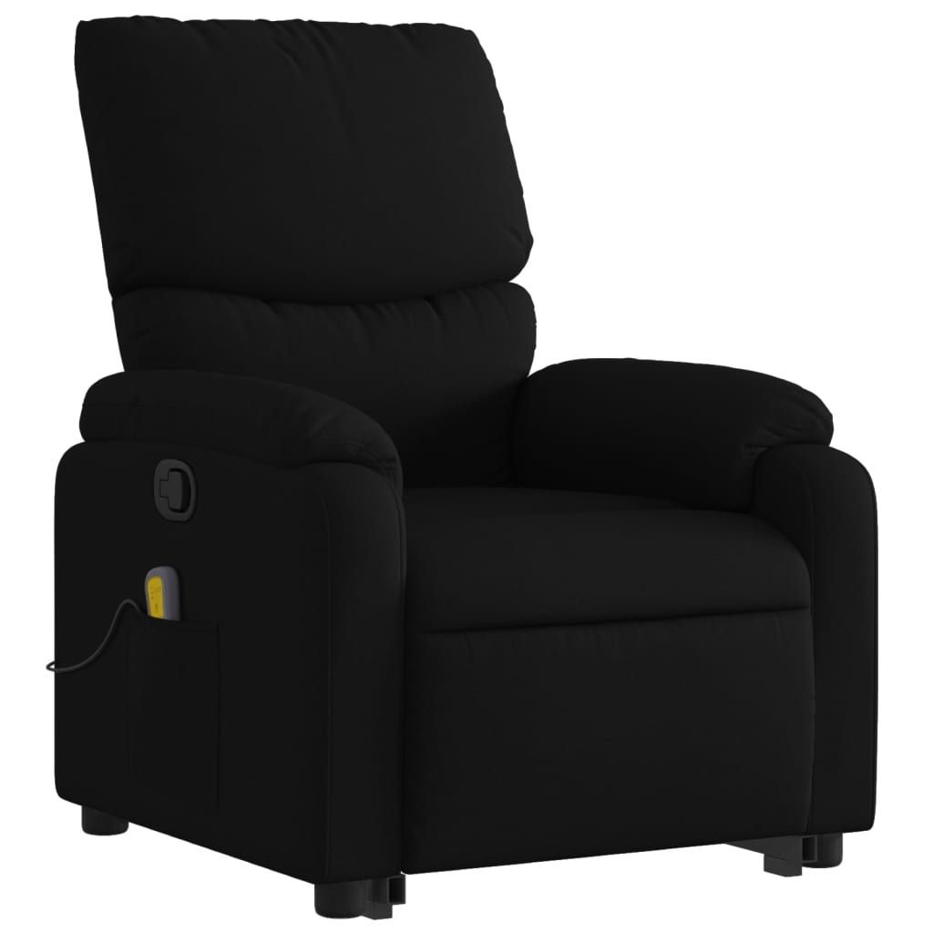 vidaXL Stand up Massage Recliner Chair Black Fabric