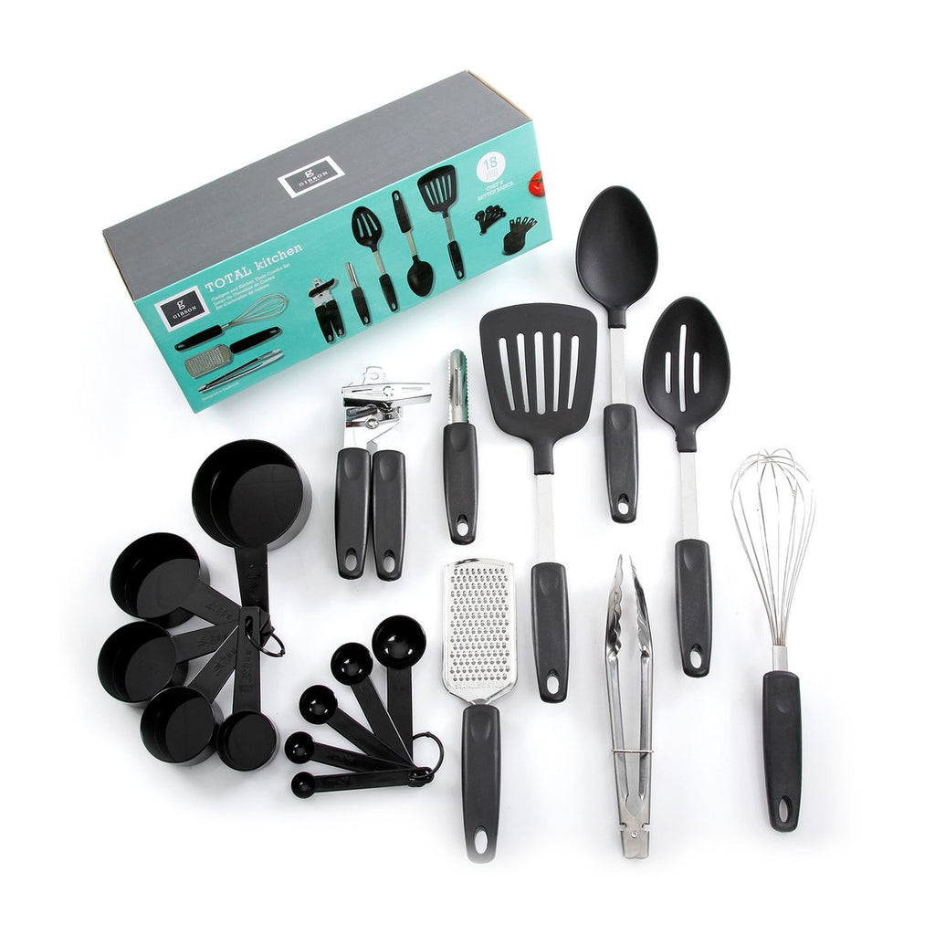 Juego combinado de utensilios y aparatos Gibson Home Total Kichen Chefs Better Basics de 18 piezas