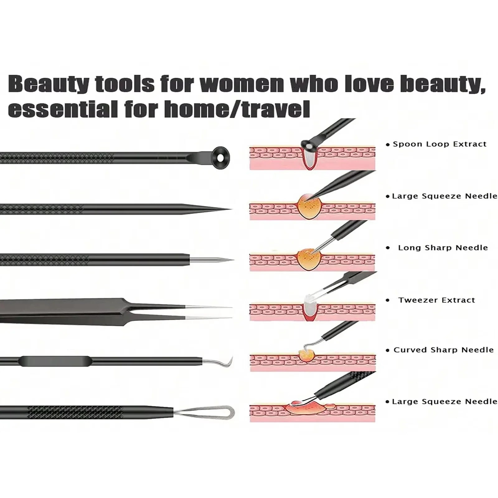 Kit de agujas para eliminar el acné para el cuidado de la piel