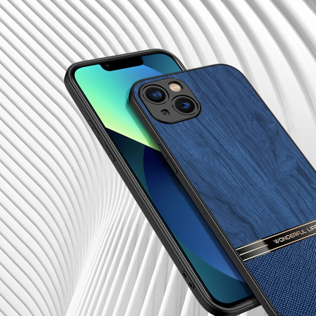 Funda Anacotte con veta de madera esmerilada para iPhone 14 Pro 