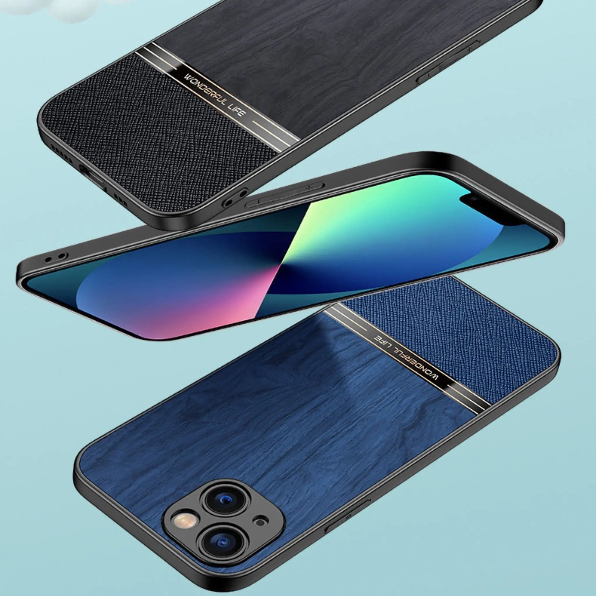 Funda Anacotte con veta de madera esmerilada para iPhone 14 Pro 