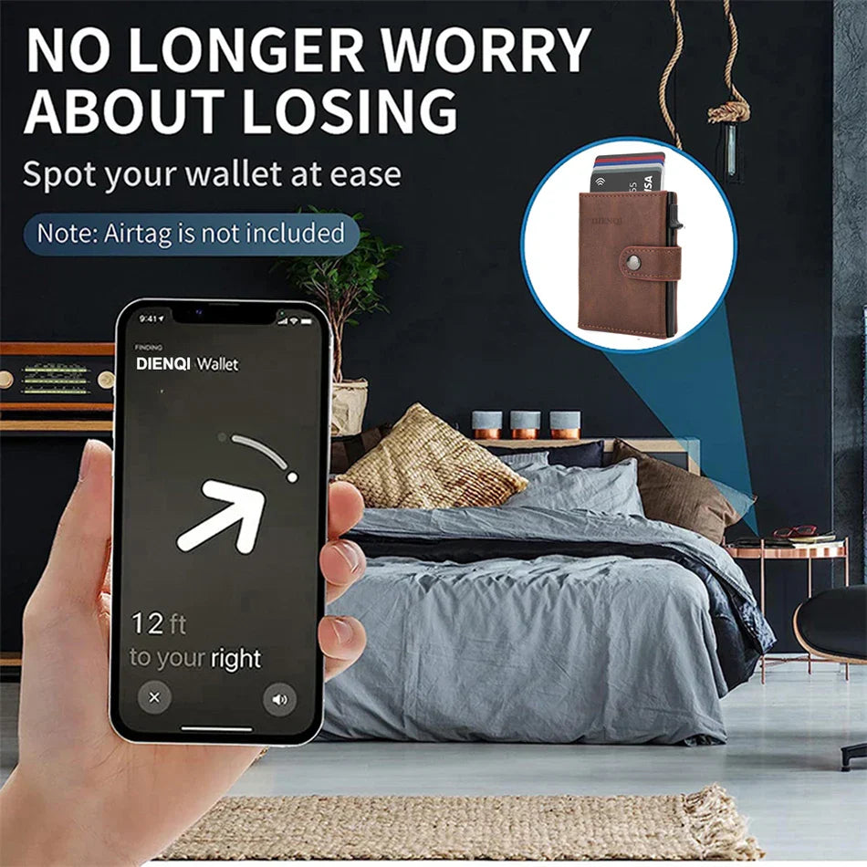 Anti-Theft RFID Wallet with Holder for Men (Brown)