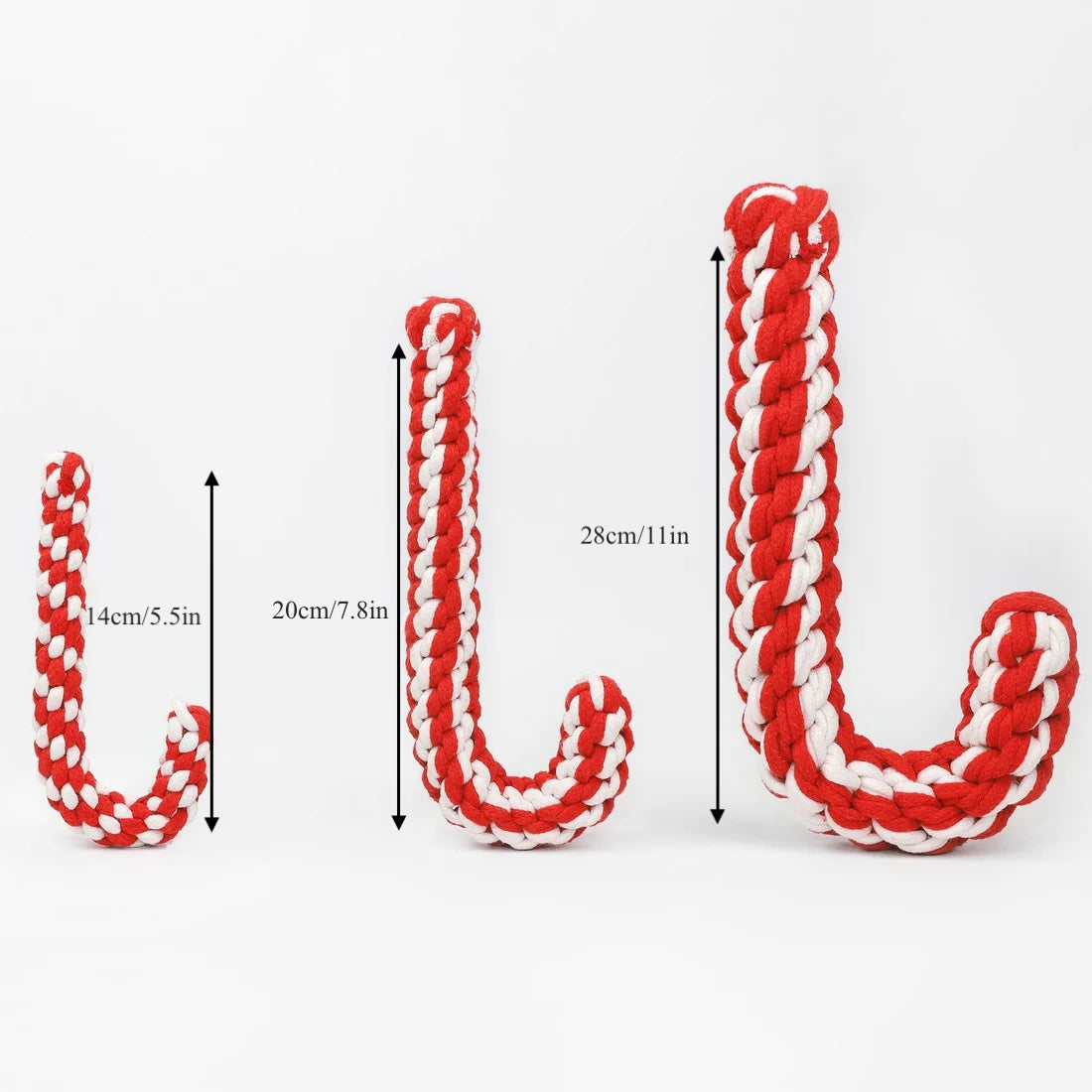 Braided Candy Cane Pet Rope Toy