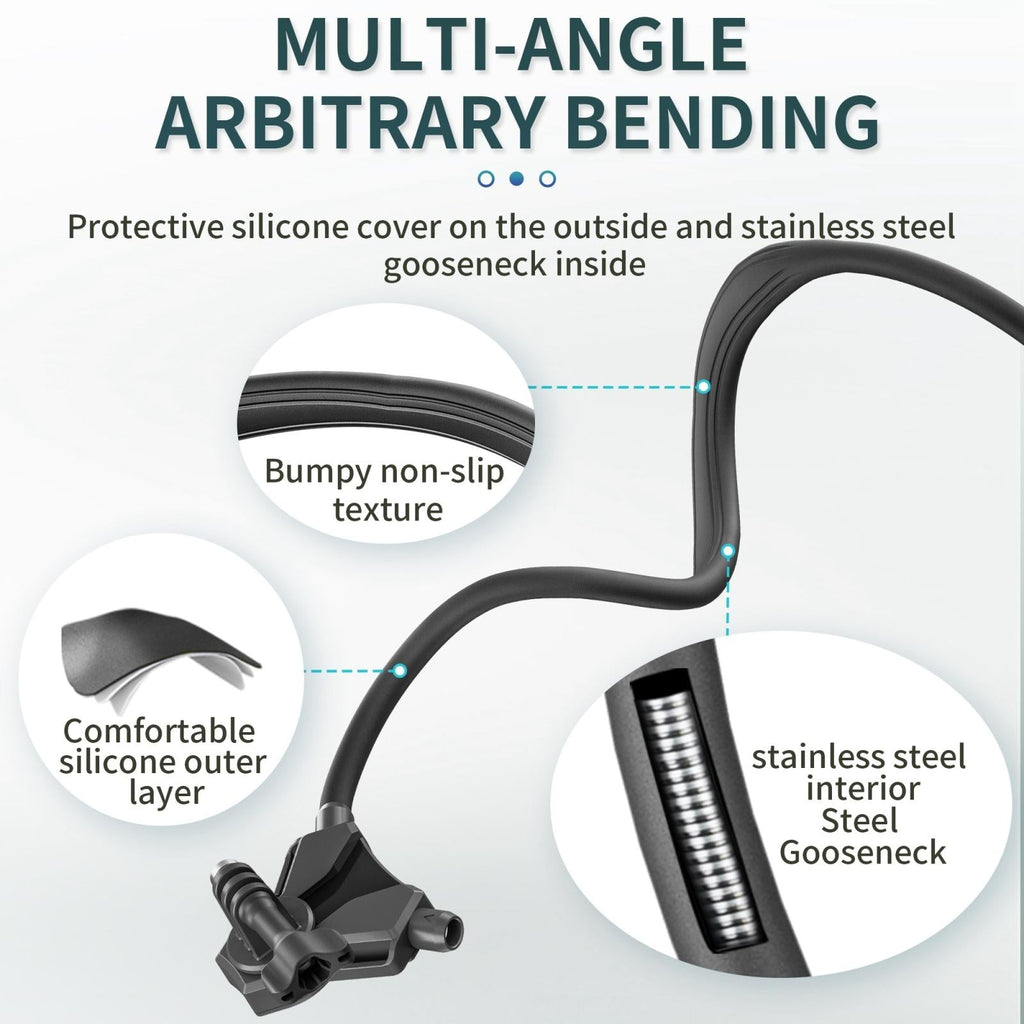 Soporte de cuello ajustable NNEIDS para vlogs, cámaras de acción DJI, GoPro, Insta360 y smartphones.