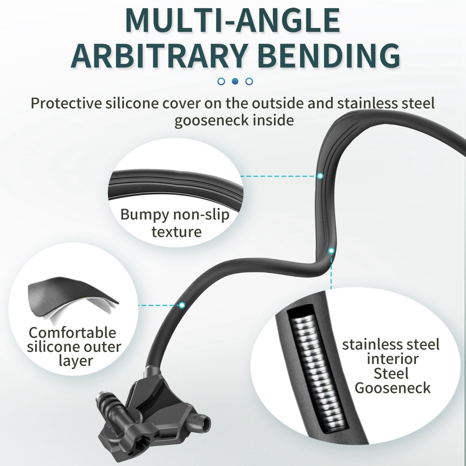 Soporte de cuello ajustable NNEIDS para vlogs, cámaras de acción DJI, GoPro, Insta360 y smartphones.