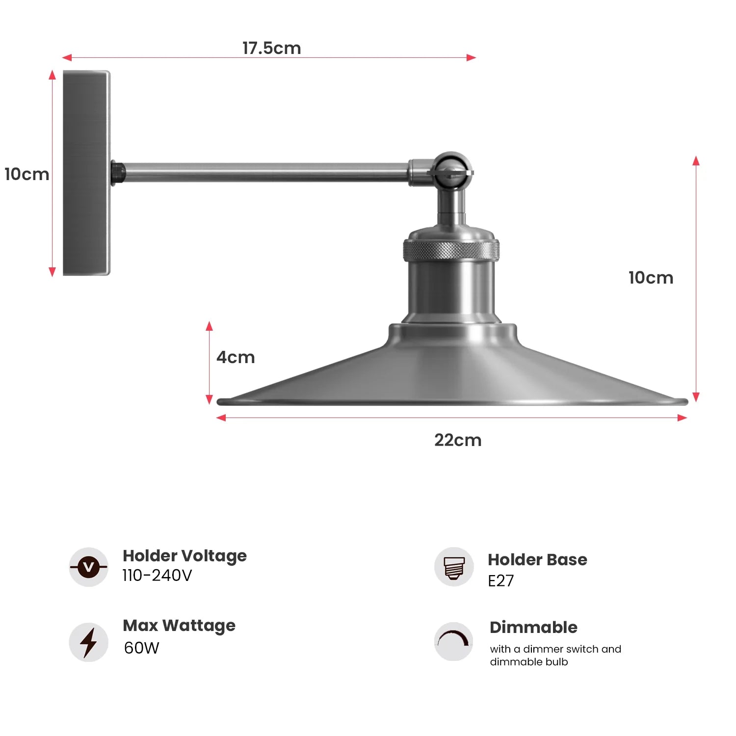 Aplique de pared de níquel satinado para sala de estar, decoración del hogar ~2592