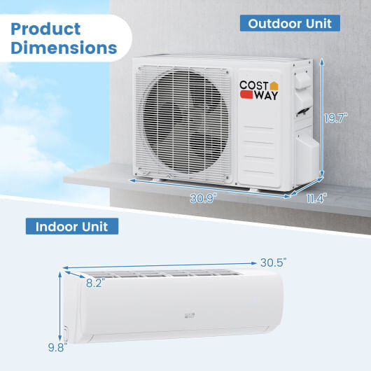 11500 BTU 208/230V Mini Split Air Conditioner and Heater Pump System