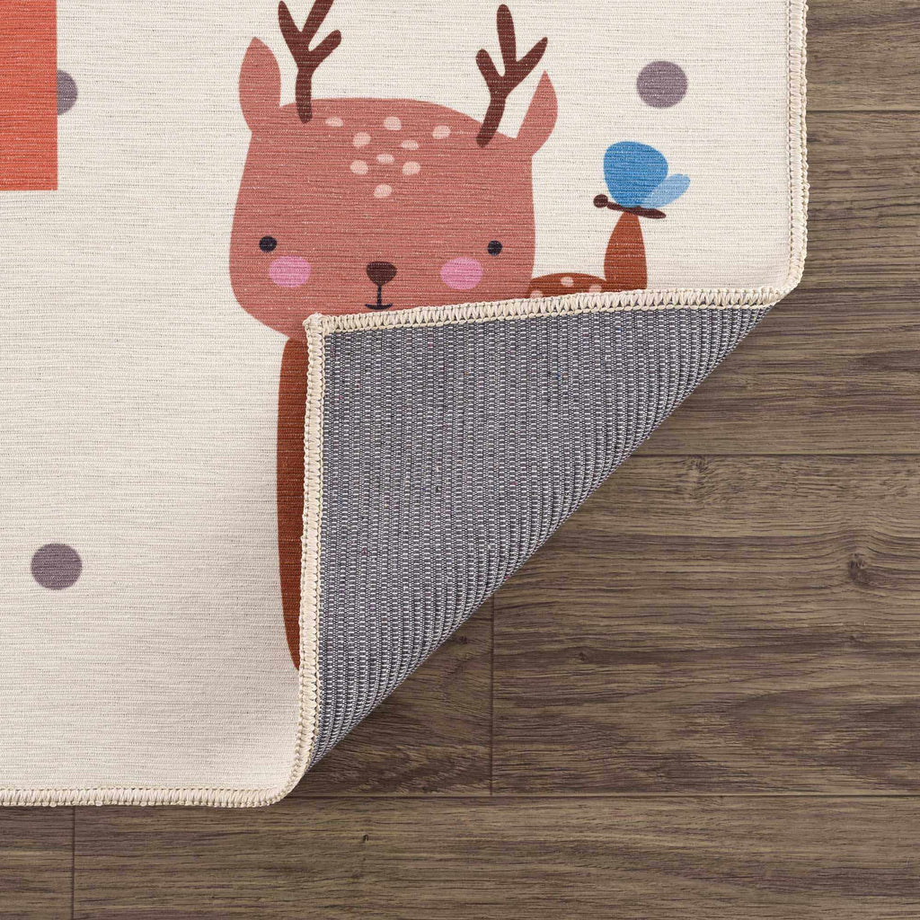 Alfombra lavable para niños con diseño de rayuela colorida