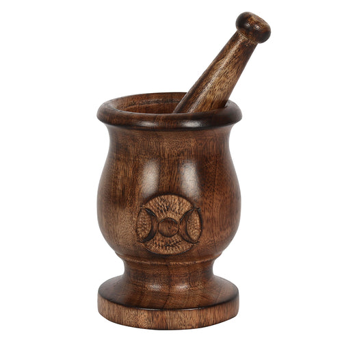 Wooden Triple Moon Pestle and Mortar