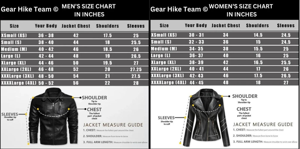 jacket size chart