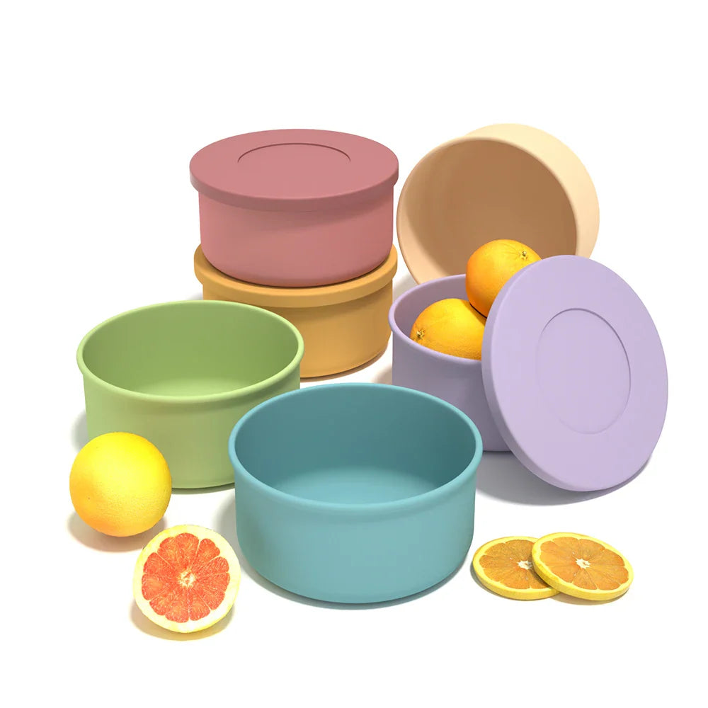 Venta al por mayor, stock listo, funda de silicona ecológica para recipiente para microondas, horno, fiambrera de oficina, juego de vajilla, tazón, taza