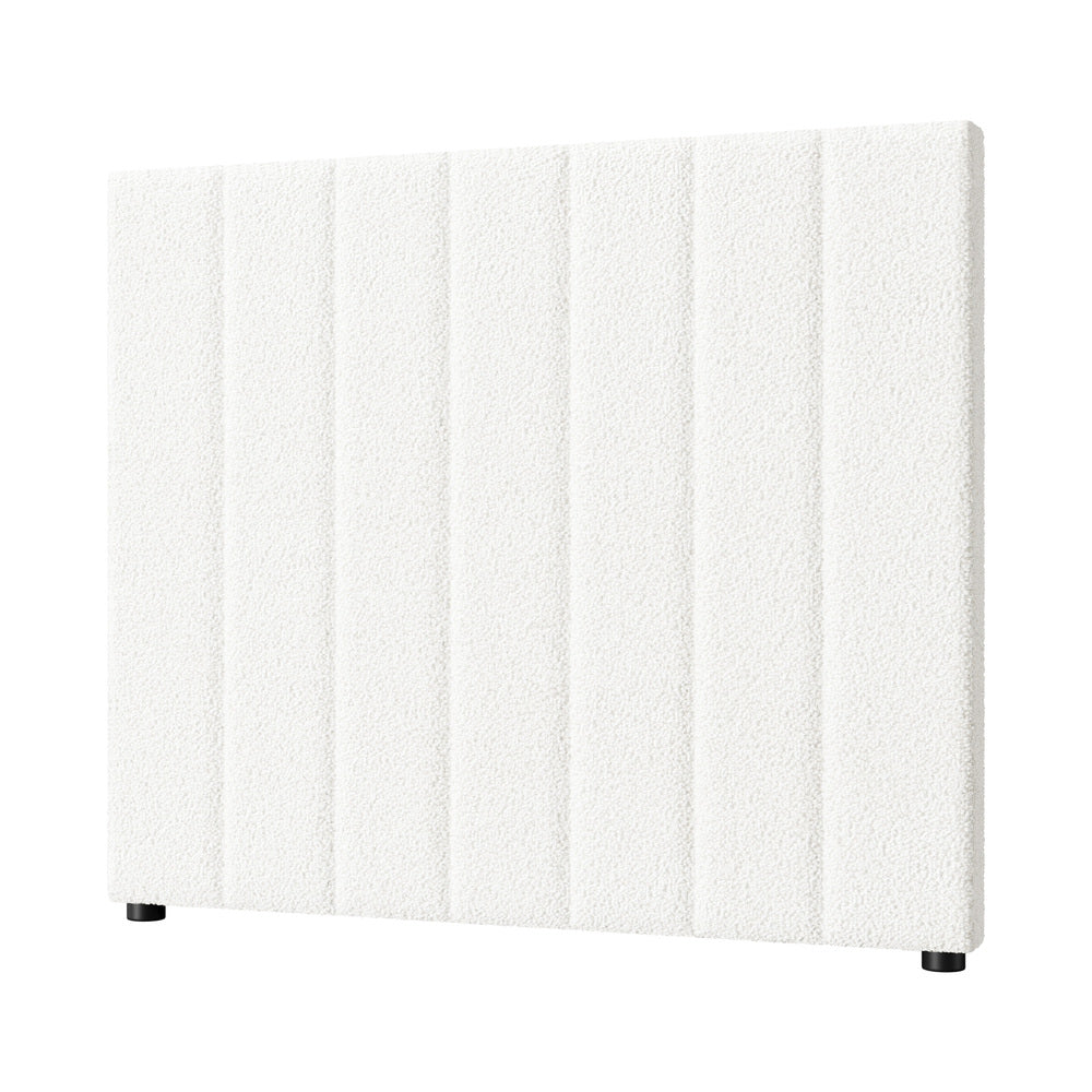 NNEED Bed Frame Headboard King Single White Boucle