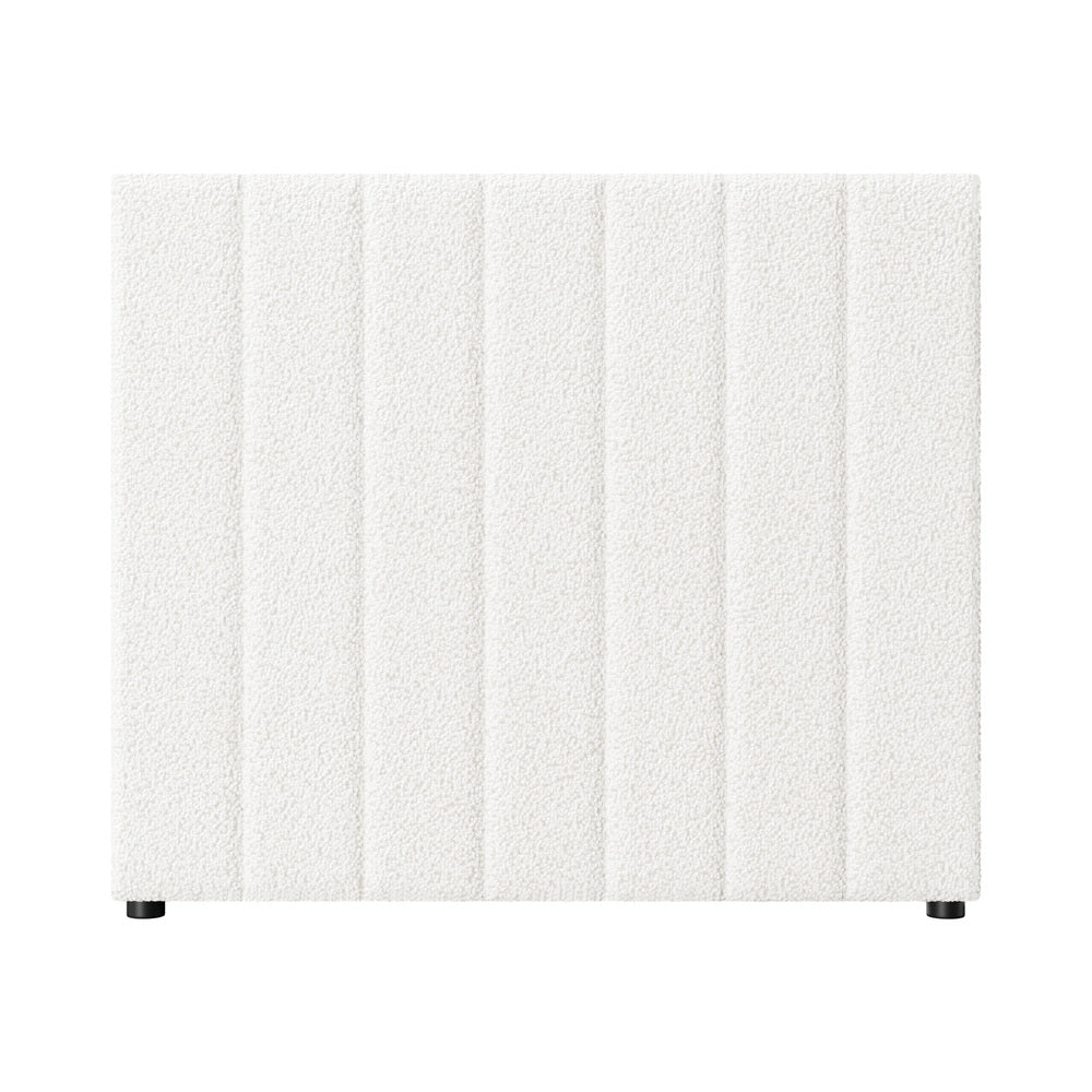 NNEED Bed Frame Headboard King Single White Boucle