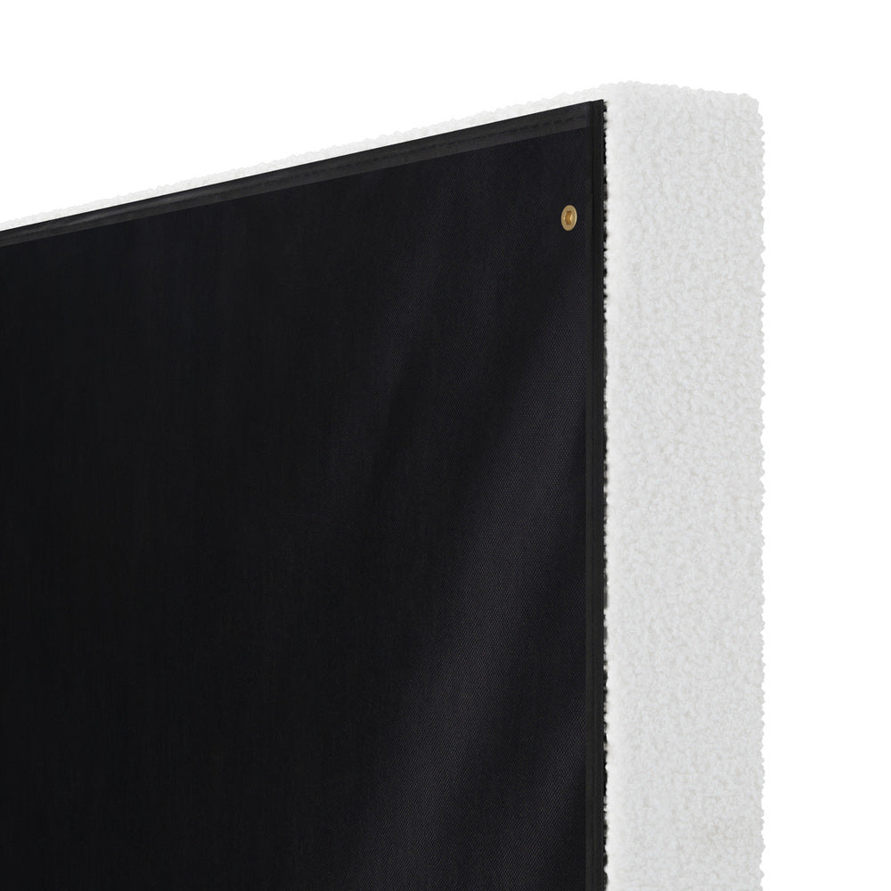 NNEED Bed Frame Headboard King Single White Boucle